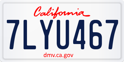 CA license plate 7LYU467