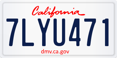 CA license plate 7LYU471
