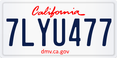CA license plate 7LYU477