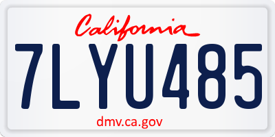 CA license plate 7LYU485
