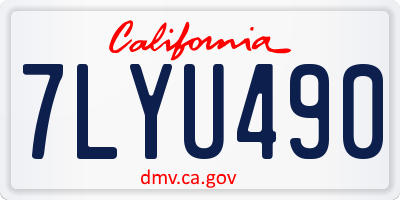 CA license plate 7LYU490