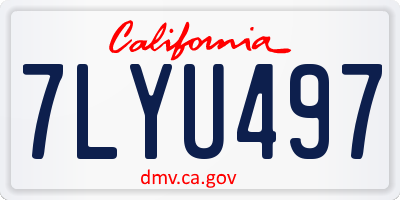 CA license plate 7LYU497