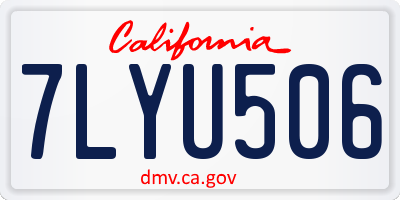 CA license plate 7LYU506