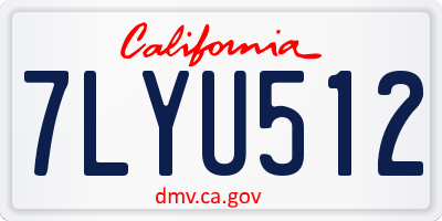 CA license plate 7LYU512