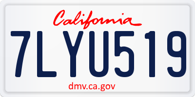 CA license plate 7LYU519