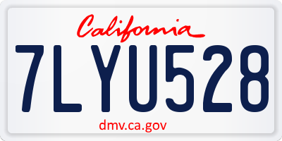 CA license plate 7LYU528