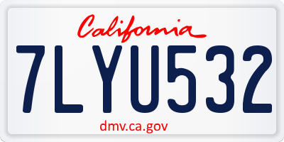 CA license plate 7LYU532