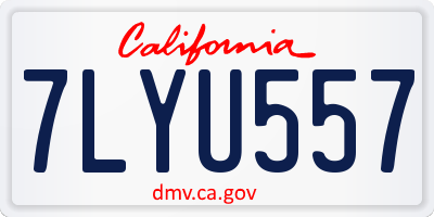 CA license plate 7LYU557