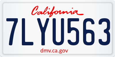 CA license plate 7LYU563