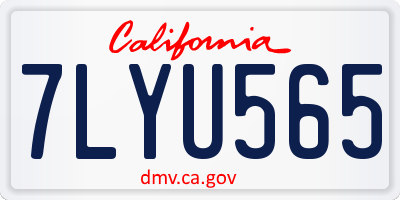 CA license plate 7LYU565