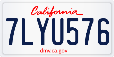 CA license plate 7LYU576