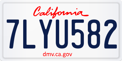 CA license plate 7LYU582