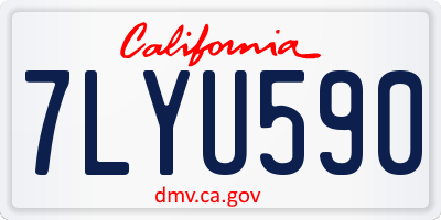 CA license plate 7LYU590