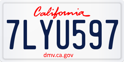 CA license plate 7LYU597