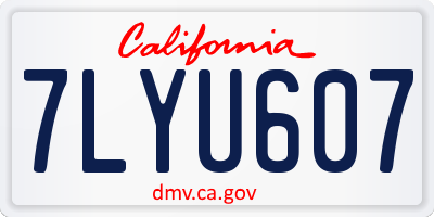 CA license plate 7LYU607