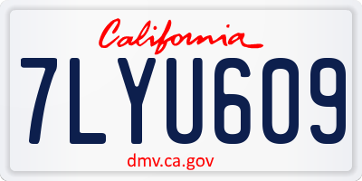 CA license plate 7LYU609
