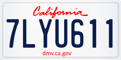 CA license plate 7LYU611