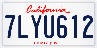 CA license plate 7LYU612