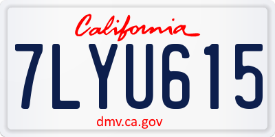 CA license plate 7LYU615