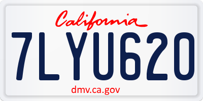 CA license plate 7LYU620