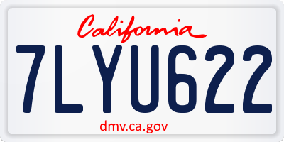 CA license plate 7LYU622