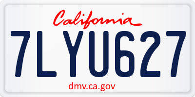 CA license plate 7LYU627