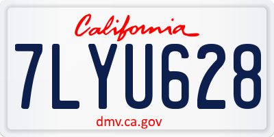 CA license plate 7LYU628