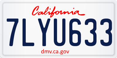 CA license plate 7LYU633