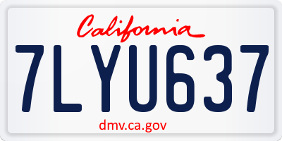 CA license plate 7LYU637