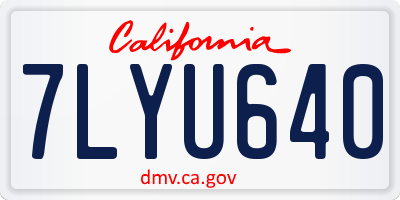 CA license plate 7LYU640