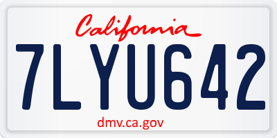 CA license plate 7LYU642
