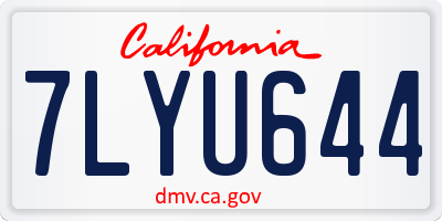 CA license plate 7LYU644