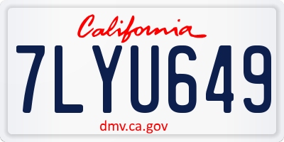 CA license plate 7LYU649
