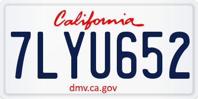 CA license plate 7LYU652
