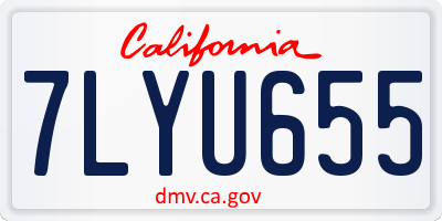 CA license plate 7LYU655