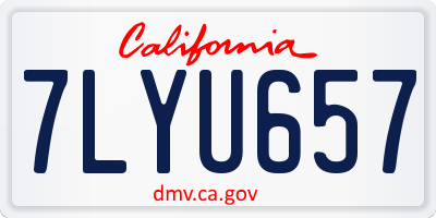 CA license plate 7LYU657