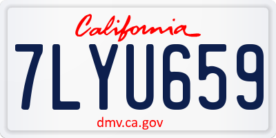CA license plate 7LYU659