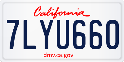 CA license plate 7LYU660