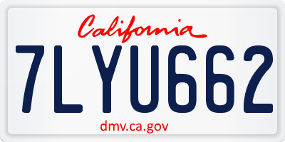 CA license plate 7LYU662