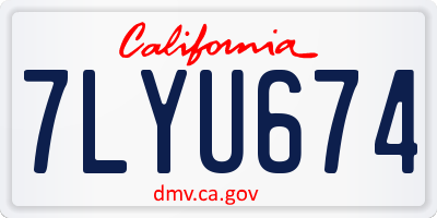 CA license plate 7LYU674