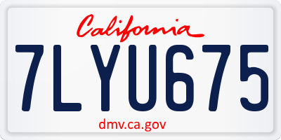 CA license plate 7LYU675