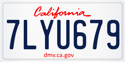 CA license plate 7LYU679