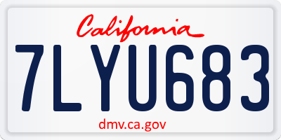 CA license plate 7LYU683