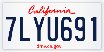 CA license plate 7LYU691