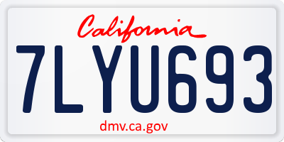 CA license plate 7LYU693