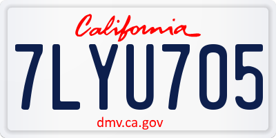 CA license plate 7LYU705