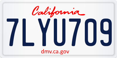 CA license plate 7LYU709