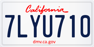 CA license plate 7LYU710