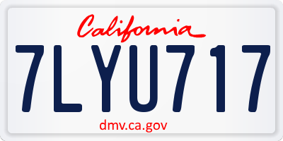 CA license plate 7LYU717