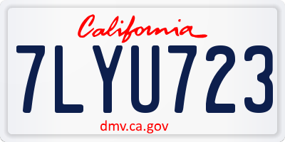 CA license plate 7LYU723